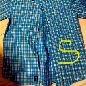 Ariat blue plaid button shirt Excellent condition